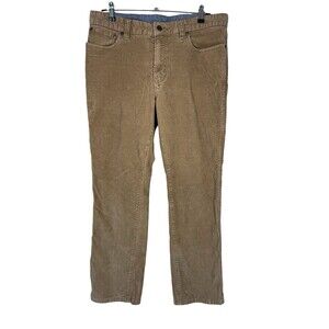 LL Bean Pants Mens 34x30 Tan Stretch Country Corduroy Trousers Standard‎